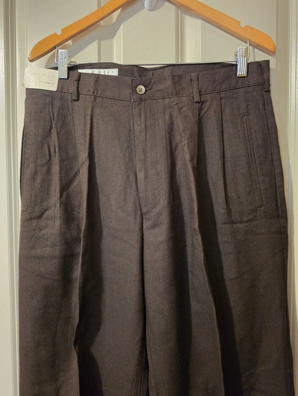 Men's Brown Straight-Leg Casual Pants